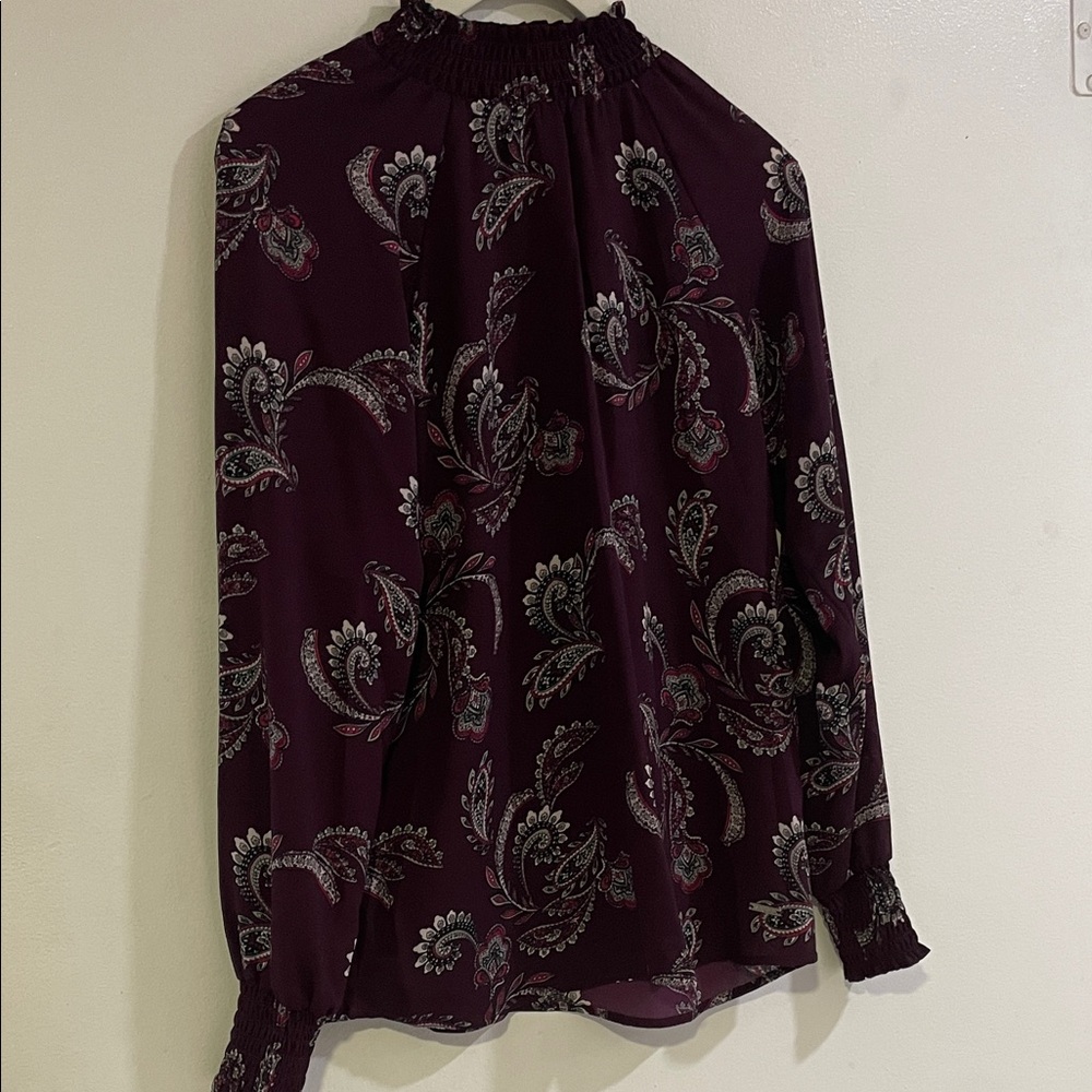 Ivanka Trump Purple Paisley Blouse